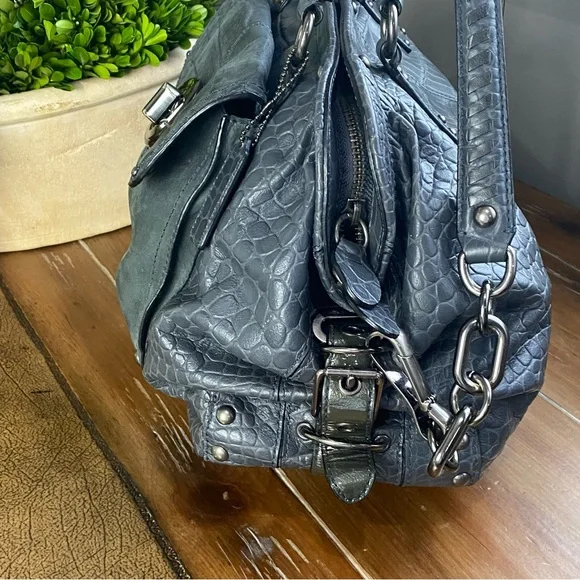 Coach Rare Sadie Exotic Croc Embossed and Suede Large Satchel - Picture 11 of 17